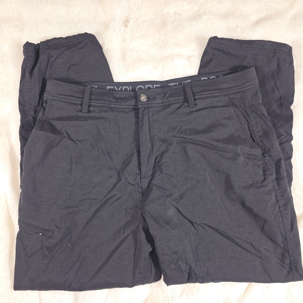 Gerry Pants Men 38x30 Black Excellent Outdoor Hiking Stretch Straight Leg 063